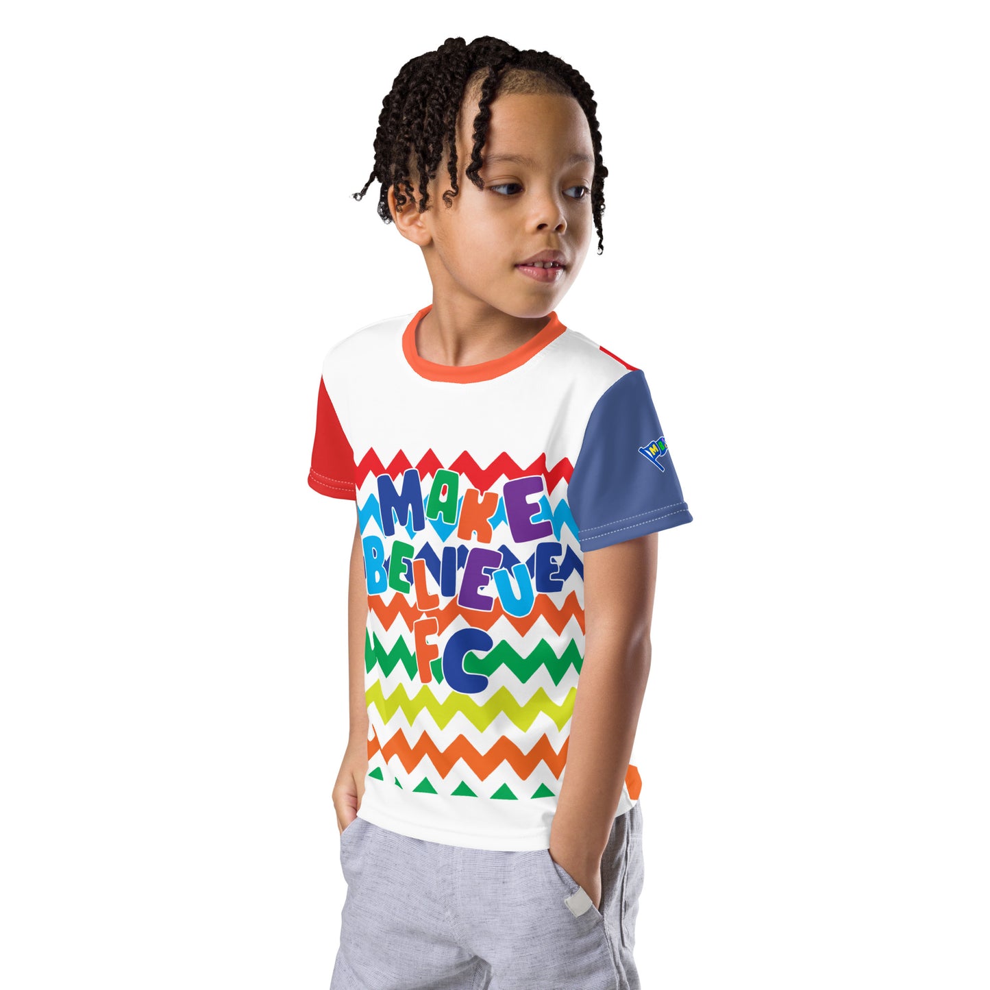 Kids Make Believe Chevron Soccer Tee